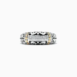 Rings|Effy Jewelry 925 Classic Silver u0026 Gold Diamond Ring, .07 TCW