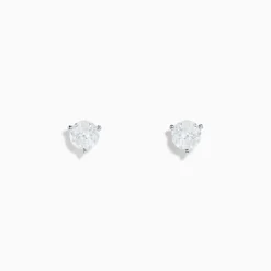 Earrings|Effy Jewelry 14 Karat White Gold Diamond Stud Earrings with 1.00TCW Round Diamonds