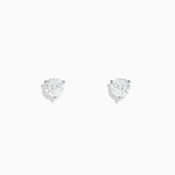 Earrings|Effy Jewelry 14 Karat White Gold Diamond Stud Earrings with 1.25TCW Round Diamonds