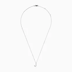 Necklaces & Pendants|Effy Jewelry 14 Karat White Gold Initial "J" Diamond Necklace