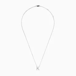 Necklaces & Pendants|Effy Jewelry 14 Karat White Gold Initial "K" Diamond Necklace