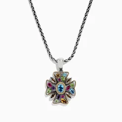 Necklaces & Pendants|Effy Jewelry 925 Multi Gemstone Cross Pendant, 4.09 TCW