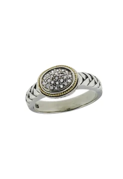 Rings|Effy Jewelry 925 S. Silver u0026 18K Gold Diamond Ring, .11 TCW