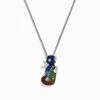 Necklaces & Pendants|Effy Jewelry 925 Seaside Sterling Silver Multi Sapphires Seahorse Pendant