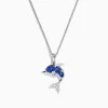Necklaces & Pendants|Effy Jewelry 925 Silver Tanzanite and Diamond Dolphin Pendant