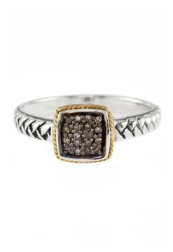 Rings|Effy Jewelry 925 Silver u0026 18K Gold Espresso Diamond Ring