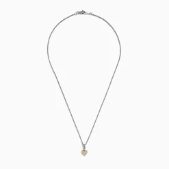Necklaces & Pendants|Effy Jewelry 925 Sterling Silver and 18K Yellow Gold Diamond Heart Pendant