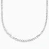 Necklaces & Pendants|BH Multi 925 Sterling Silver 16" Graduated Diamond Necklace