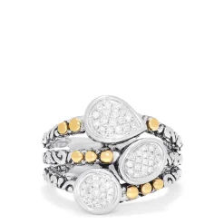 Rings|Effy Jewelry 925 Sterling Silver and 18K Gold Accented Diamond Ring, 0.21 TCW