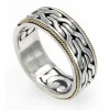 Mens|Effy Jewelry 925 Sterling Silver and 18K Yellow Gold Men's Band Ring