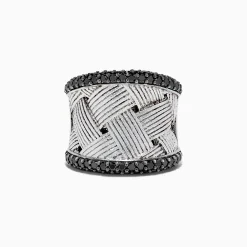 Rings|BH Multi 925 Sterling Silver Black Diamond Woven Ring, 1.23 TCW