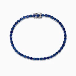 Bracelets|BH Multi 925 Sterling Silver Blue Sapphire Tennis Bracelet, 6.99 TCW