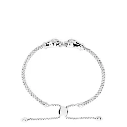 Bracelets|Effy Jewelry 925 Sterling Silver Braide Chain Diamond Panther Bolo Bracelet, 0.10 TCW