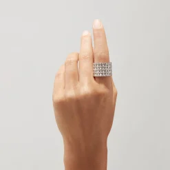 Rings|Effy Jewelry 925 Sterling Silver Diamond Basket Weave Ring, 0.34 TCW