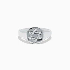 Rings|Effy Jewelry 925 Sterling Silver Diamond Star of David Ring