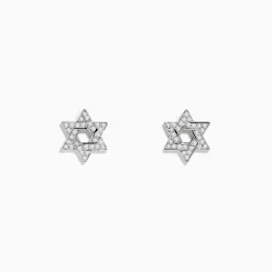 Earrings|Effy Jewelry 925 Sterling Silver Diamond Star of David Earrings