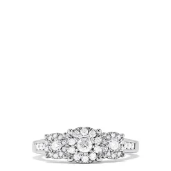 Rings|Effy Jewelry 925 Sterling Silver Diamond Cluster Ring, 0.49 TCW