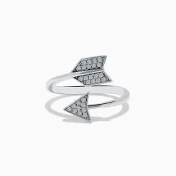 Rings|Effy Jewelry 925 Sterling Silver Diamond Spiral Arrow Ring