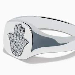 Rings|Effy Jewelry 925 Sterling Silver Diamond Hamsa Ring