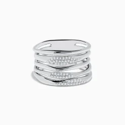 Rings|Effy Jewelry 925 Sterling Silver Diamond Stacked Ring