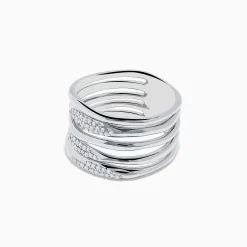 Rings|Effy Jewelry 925 Sterling Silver Diamond Stacked Ring