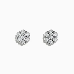 Earrings|Effy Jewelry 925 Sterling Silver Diamond Bouquet Stud Earrings, 0.14 TCW