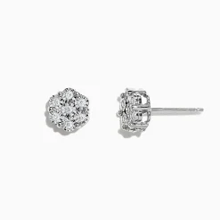 Earrings|Effy Jewelry 925 Sterling Silver Diamond Bouquet Stud Earrings, 0.14 TCW