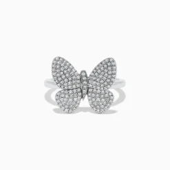Rings|Effy Jewelry 925 Sterling Silver Diamond Butterfly Ring