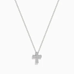 Necklaces & Pendants|Effy Jewelry 925 Sterling Silver Diamond Cross Pendant