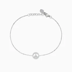 Bracelets|BH Multi 925 Sterling Silver Diamond Peace Sign Bracelet