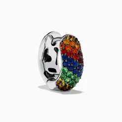 Earrings|Effy Jewelry 925 Sterling Silver Multi Color Sapphire Huggie Earrings