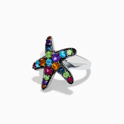 Rings|Effy Jewelry 925 Sterling Silver Multi Color Gemstone Starfish Ring
