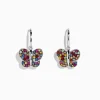 Earrings|Effy Jewelry 925 Sterling Silver Multi Sapphire Butterfly Earrings, 1.62 TCW
