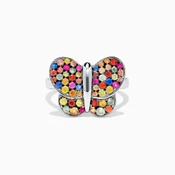 Rings|Effy Jewelry 925 Sterling Silver Multi Sapphire Splash Butterfly Ring, 1.29 TCW