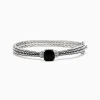 Bracelets|Effy Jewelry 925 Sterling Silver Onyx and Diamond Bangle, 4.26 TCW