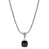 Necklaces & Pendants|Effy Jewelry 925 Sterling Silver Onyx and Diamond Pendant, 4.93 TCW
