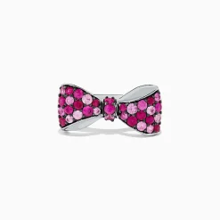 Rings|Effy Jewelry 925 Sterling Silver Ruby and Pink Sapphire Splash Bowtie Ring, 1.80 TCW