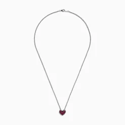 Necklaces & Pendants|Effy Jewelry 925 Sterling Silver Ruby Heart Pendant, 0.65 TCW