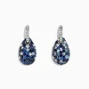 Earrings|Effy Jewelry 925 Sterling Silver Sapphire Splash u0026 Diamond Earrings, 2.59 TCW