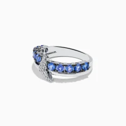 Rings|Effy Jewelry 925 Sterling Silver Tanzanite and Diamond Fin Ring