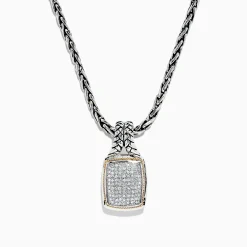 Necklaces & Pendants|Effy Jewelry 925 Sterling Silver u0026 18K Gold Diamond Pendant, 0.27 TCW