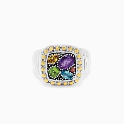 Rings|Effy Jewelry 925 Sterling Silver u0026 18K Gold Accent Multi Gemstone Ring, 1.54 TCW