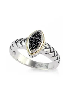 Rings|Effy Jewelry 925 Sterling Silver u0026 18K Gold Black Diamond Ring