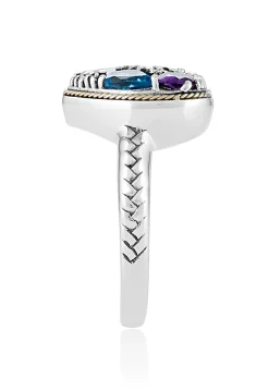 Rings|Effy Jewelry 925 Sterling Silver u0026 18K Gold Multi Gemstone Heart Ring, 2.19 TCW