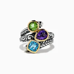 Rings|Effy Jewelry 925 Sterling Silver u0026 18K Yellow Gold Multi Stone Ring