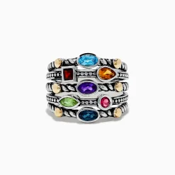 Rings|Effy Jewelry 925 Sterling Silver u0026 18K Yellow Gold Multi Stone Ring