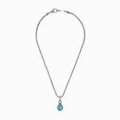 Necklaces & Pendants|Effy Jewelry 925 Sterling Silver u0026 18K Yellow Gold Blue Topaz Pendant, 3.14 TCW