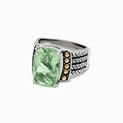 Rings|Effy Jewelry 925 Sterling Silver u0026 18K Yellow Gold Green Amethyst Ring, 5.75 TCW