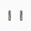 Earrings|Effy Jewelry 925 Sterling Silver u0026 18K Yellow Gold Diamond Hoop Earrings, 0.02 TCW
