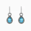 Earrings|Effy Jewelry 925 Sterling Silver u0026 18K Yellow Gold Blue Topaz Earrings, 4.56 TCW